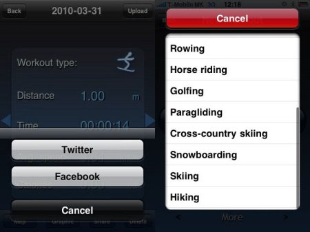 Screenshot of SportyPal 1.0.2 on the iPhone